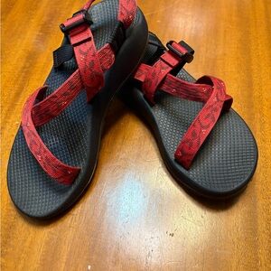 Chaco Red and Black Sandals
